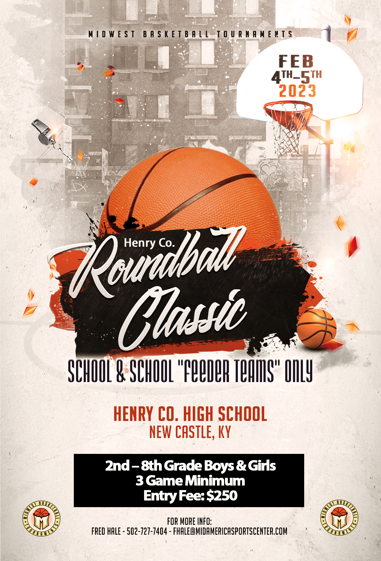 <strong><span style="font-size: 12pt; background-color: #ffffff;"><span style="color: #ff6600;">Henry Co. Roundball Shootout<br />Feb. 4-5, 2023<br /><a href="http://www.midwestbballtournaments.com/ViewEvent.aspx?EID=1019">Click Here for Details</a></span></span></strong>